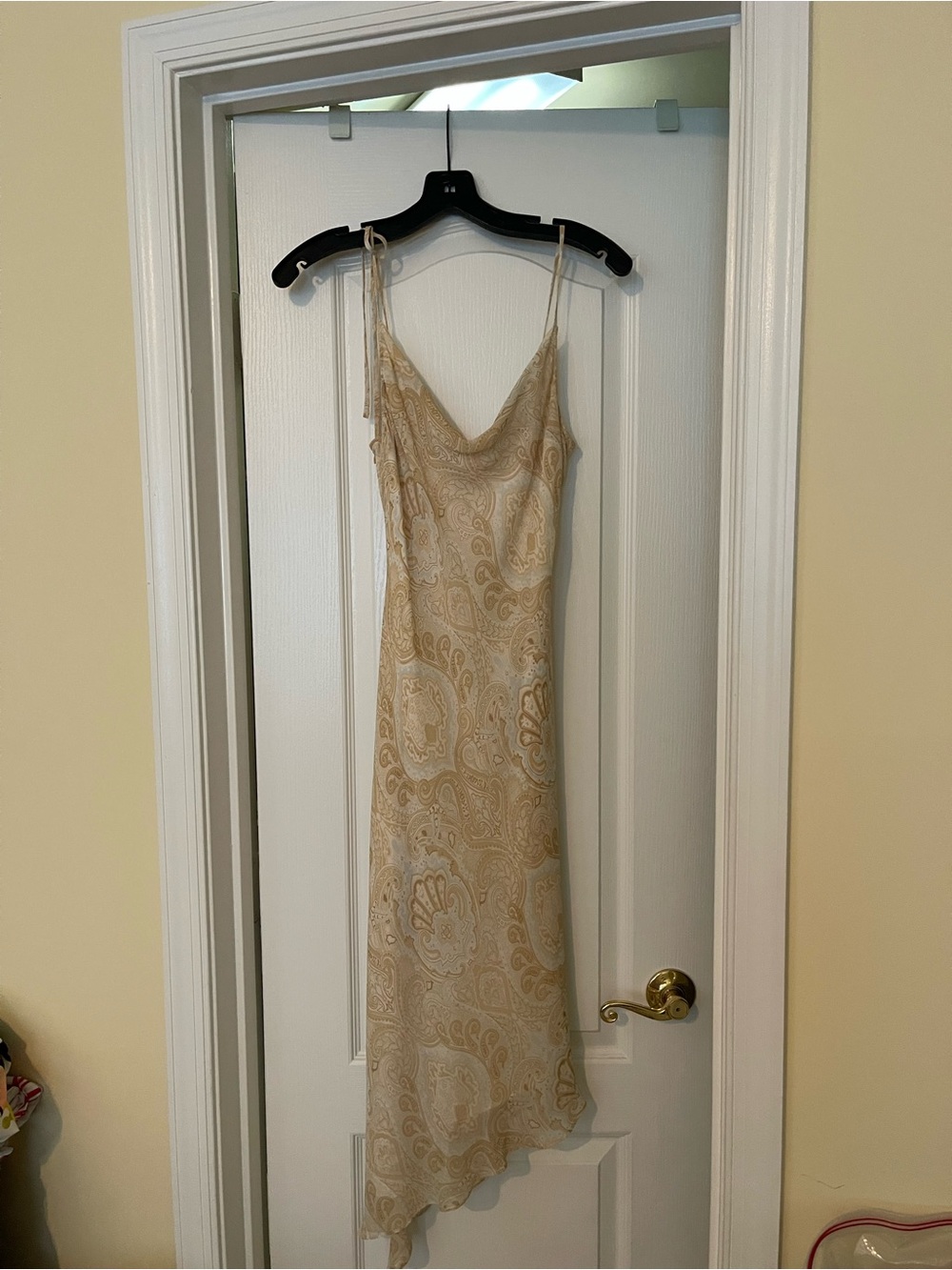 Banana Republic Beige Paisley Slip Midi Dress